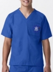 Royal Blue V-neck Unisex Scrub Top including Embroidered WSBOCES PN Logo